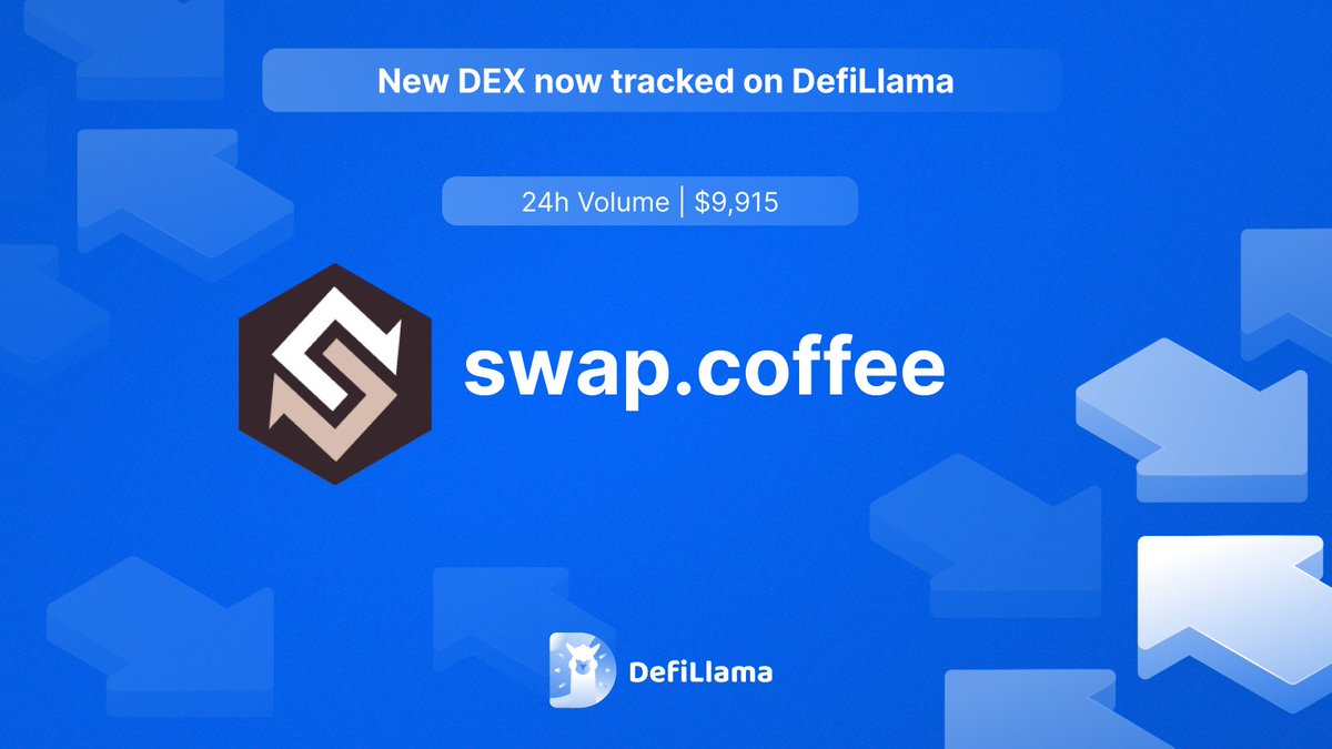 DeFi Llama 宣布跟踪 Swap.Coffee 及其 24 小时成交量