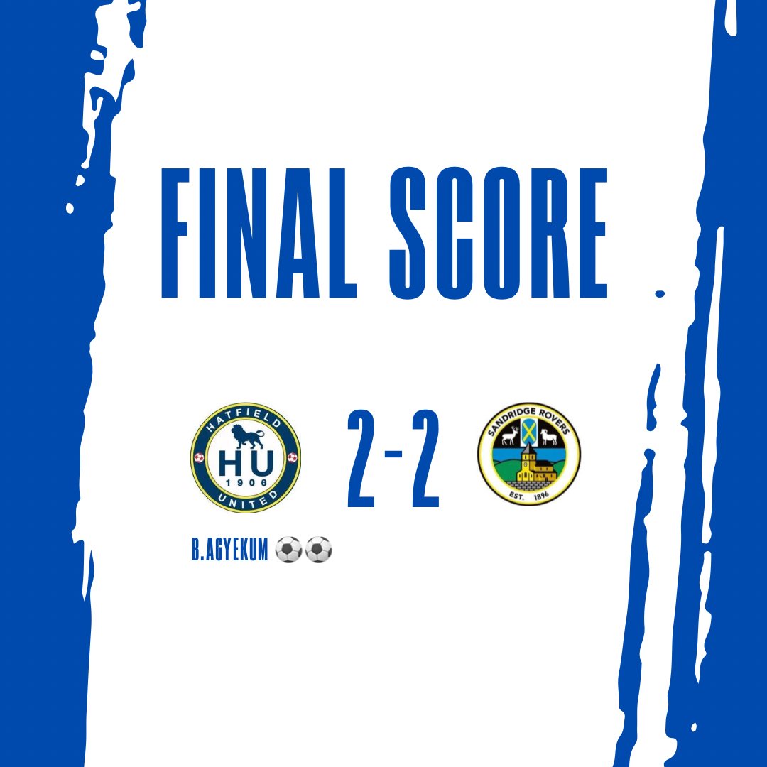 B.Agyekum to the rescue 👏🏼

The boys done well to battle back from being 2-0 down after a horrendous showing for 60 minutes! Good luck to <a href="/SandridgeRovers/">Sandridge Rovers FC</a> for the rest of the season!