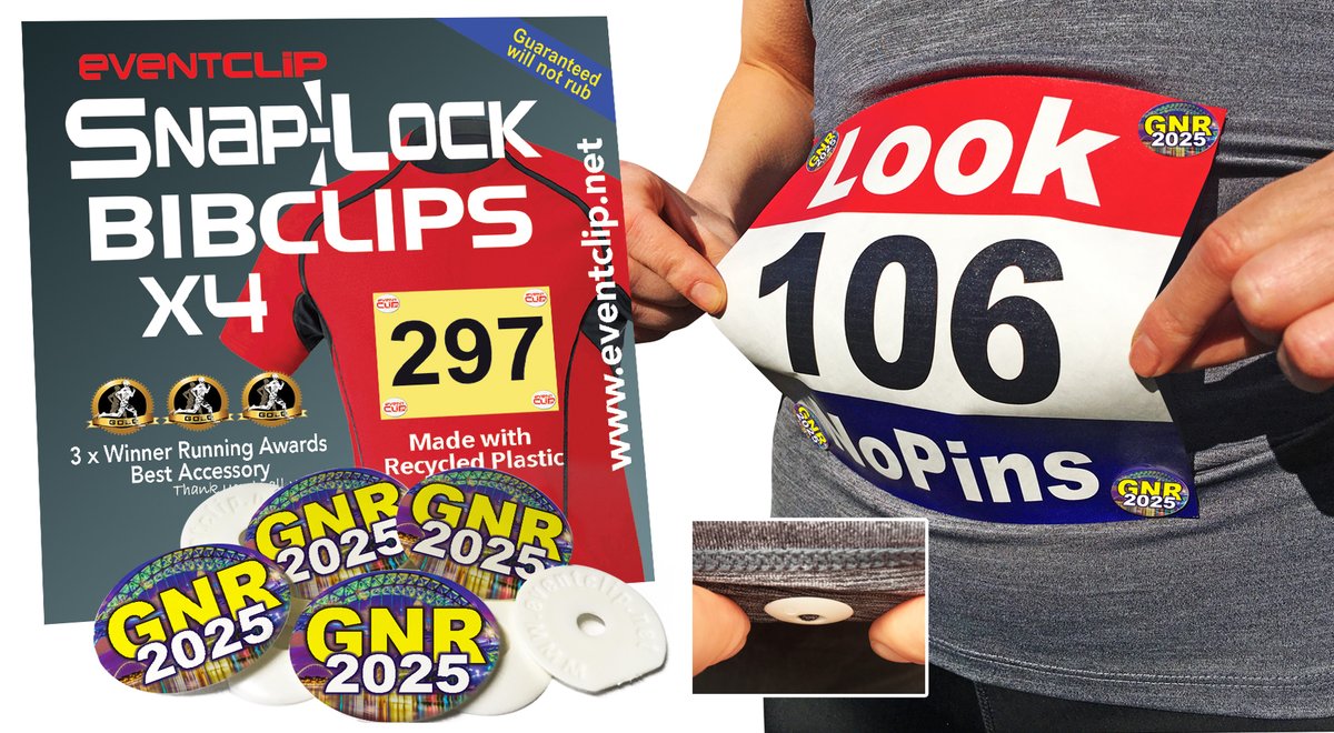 GNR Great North Run 2025 Snap-Lock Bib Clips Fed up with using safety pins? Making Holes? Failing? Made with Recycled Plastic £7.99 pack of 4 tinyurl.com/mr3b5h2a also available on Amazon
#GreatNorthRun #great_run #ukrunchat