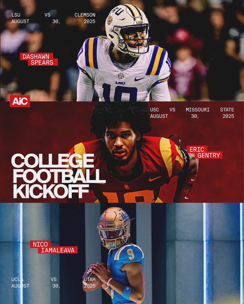 Good luck to the tribe kicking off their season today🏈

<a href="/nico_iamaleava8/">Nico Iamaleava Jr.🇦🇸 🇼🇸</a> 🐻
<a href="/IamEricGentry/">9️⃣</a> ✌️
<a href="/DashawnD4G/">DashawnSpears</a> 🐯