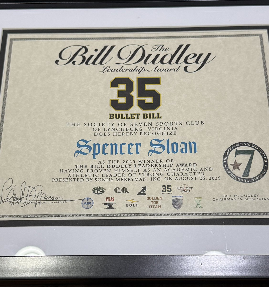 Honored to win the OL/TE Trench Titan Award for the area’s best rising senior lineman/TE, as well as the Bill Dudley Leadership Award for outstanding character, leadership, and academics! <a href="/JFFootballCavs/">⚫️JF🔴 Football🏈</a> <a href="/CoachHarlo/">David Harlow</a> <a href="/Coach_Crews/">J.T. Crews</a>