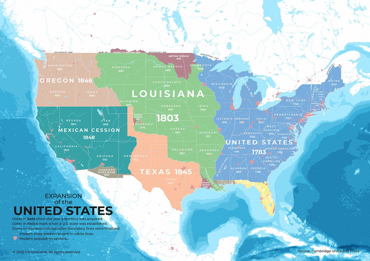 US president James K. Polk almost doubled the size of the US. In one term.

Finalized the annexation of Texas in 1845

Signed the Oregon Treaty 1846

Pushed for the Mexican-American war, resulting the Mexican cession in 1848