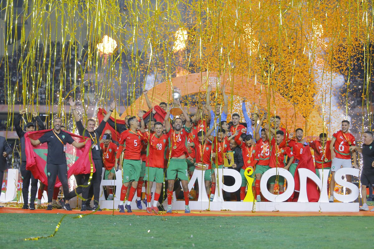ألف مبروك تتويج المنتخب المغربي المحلي بالتاج القاري 🏆🇲🇦
برافو السكتيوي برافو رفقاء حريمات 🫡 كنتم رجال و أبطال بحق 👏
ألف مبروك للمغاربة قاطبة من طنجة العالية للكويرة العزيزة 🇲🇦