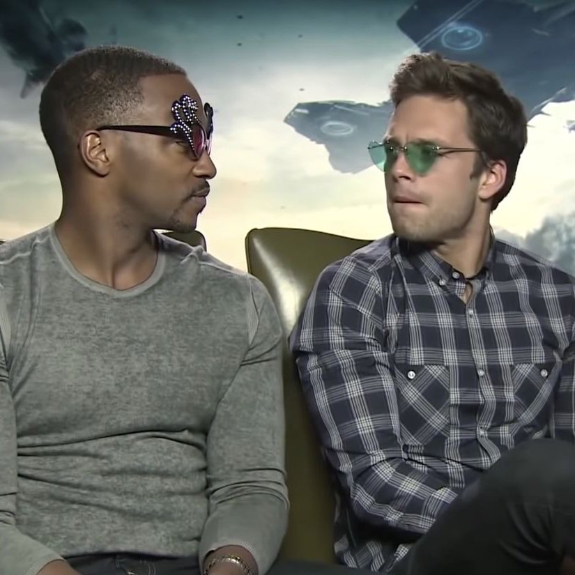 sambuckycomfort's tweet image. “Sebastian is by far one of the most lovingly, joyously quiet people of all time. So literally, you have to egg him on to make him say something.“ - Anthony Mackie