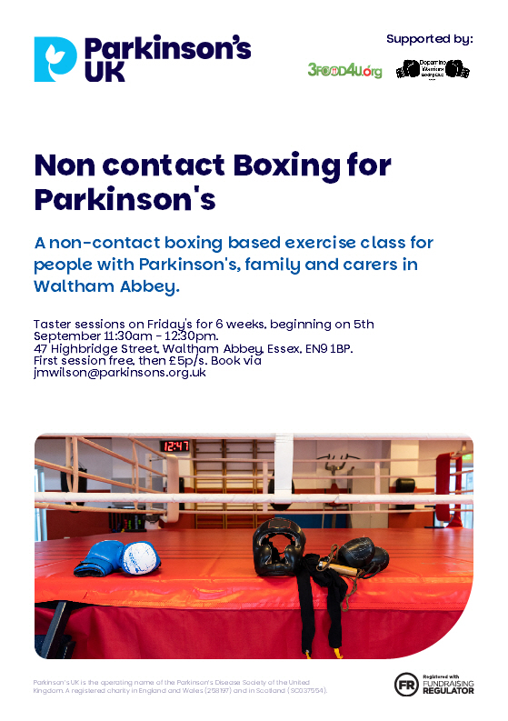Jagdeep (@dopaminewarrior) on Twitter photo 🥊 Dopamine Warriors BC is bringing non-contact boxing to Waltham Abbey!
For people with Parkinson’s, carers & family.
🗓 Fridays from Sept 5 | ⏰ 11:30–12:30
📍 47 Highbridge St, EN9 1BP
📧 Book: jmwilson@parkinsons.org.uk
#Parkinsons <a href="/ParkinsonsUK/">Parkinson's UK</a> <a href="/3food4u/">3food4u</a> #BoxingForGood 🥊 Dopamine Warriors BC is bringing non-contact boxing to Waltham Abbey!
For people with Parkinson’s, carers & family.
🗓 Fridays from Sept 5 | ⏰ 11:30–12:30
📍 47 Highbridge St, EN9 1BP
📧 Book: jmwilson@parkinsons.org.uk
#Parkinsons <a href="/ParkinsonsUK/">Parkinson's UK</a> <a href="/3food4u/">3food4u</a> #BoxingForGood