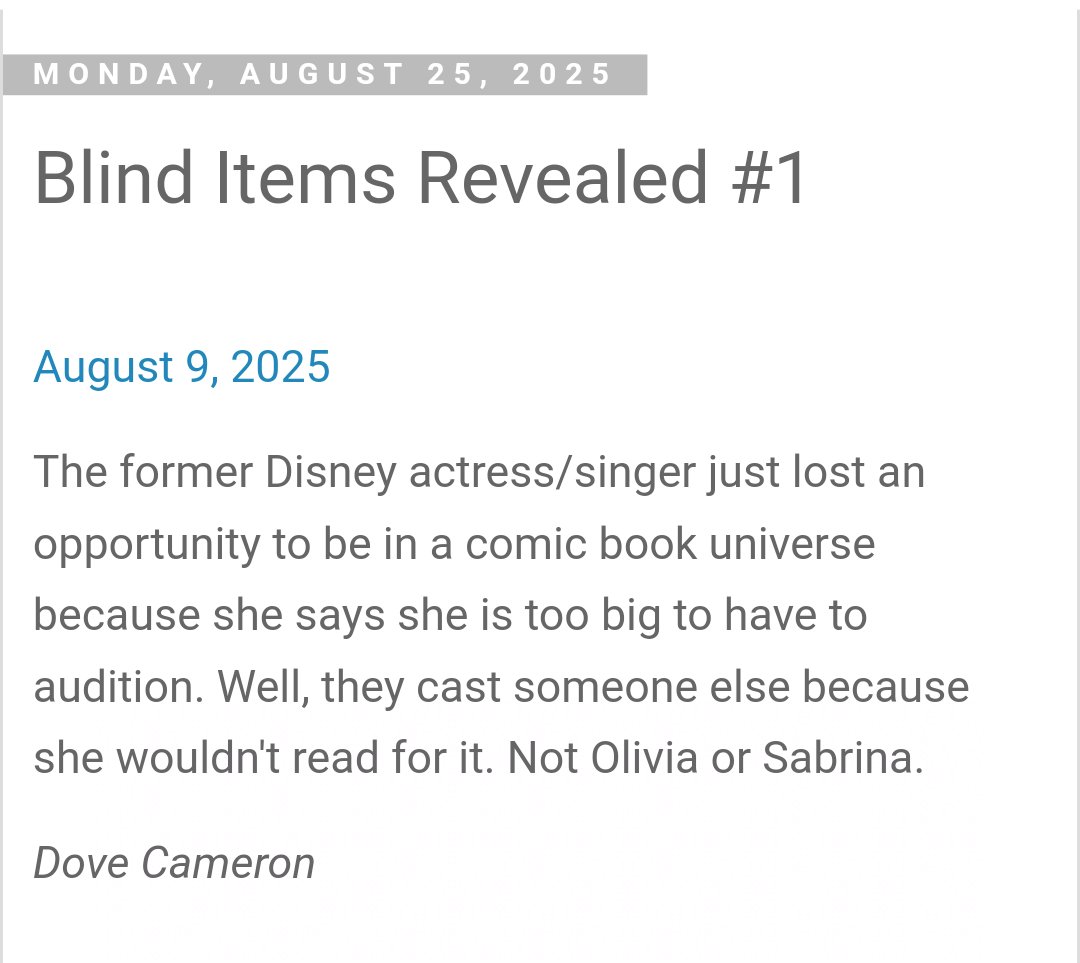 She is "too big" to have an audition.

Sure, Jan 😏

#dovecameron #damianodavid