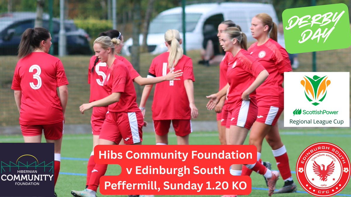 It's derby day in some conrers of Scottish football ... and there's really only one stand-out fixture, right? <a href="/ScotWFootball/">Scottish Women’s Football</a> newcomers <a href="/HibernianCC/">Hibernian Community Club</a> welcome South to Peffermill on League Cup business, with a 1.20 KO. <a href="/GirlsResults/">Scottish Football Results - Girls/Women</a> <a href="/Jax_Mc_Media/">Jax Mc Media</a> Entertainment guaranteed!