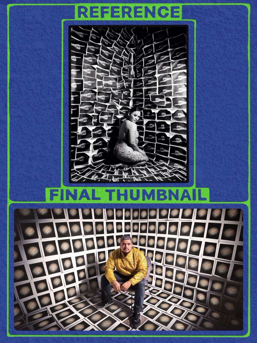 Movie posters are GREAT sources of thumbnail inspiration. 

They both have the same job:
1. Catch people’s attention 
2. Get them curious enough about the movie/video to watch it

Like this: