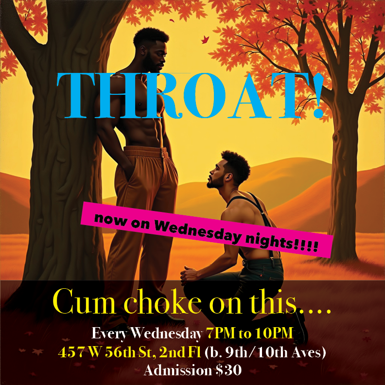 SkullFckClinic's tweet photo. Join us Wednesday, September 3rd, 7pm to 10pm, for THROAT NYC, a weekly extreme oral party! 457 W 56th St, 2nd Fl (b. 9th/10th Aves) #gaynyc #gaysexparty #nycgayparty #NYC #hellskitchen #gagthefag #forcedoral #deepthroat A collab with @Headeroevents! 21+ https://t.co/Ui6TlOQ9G2