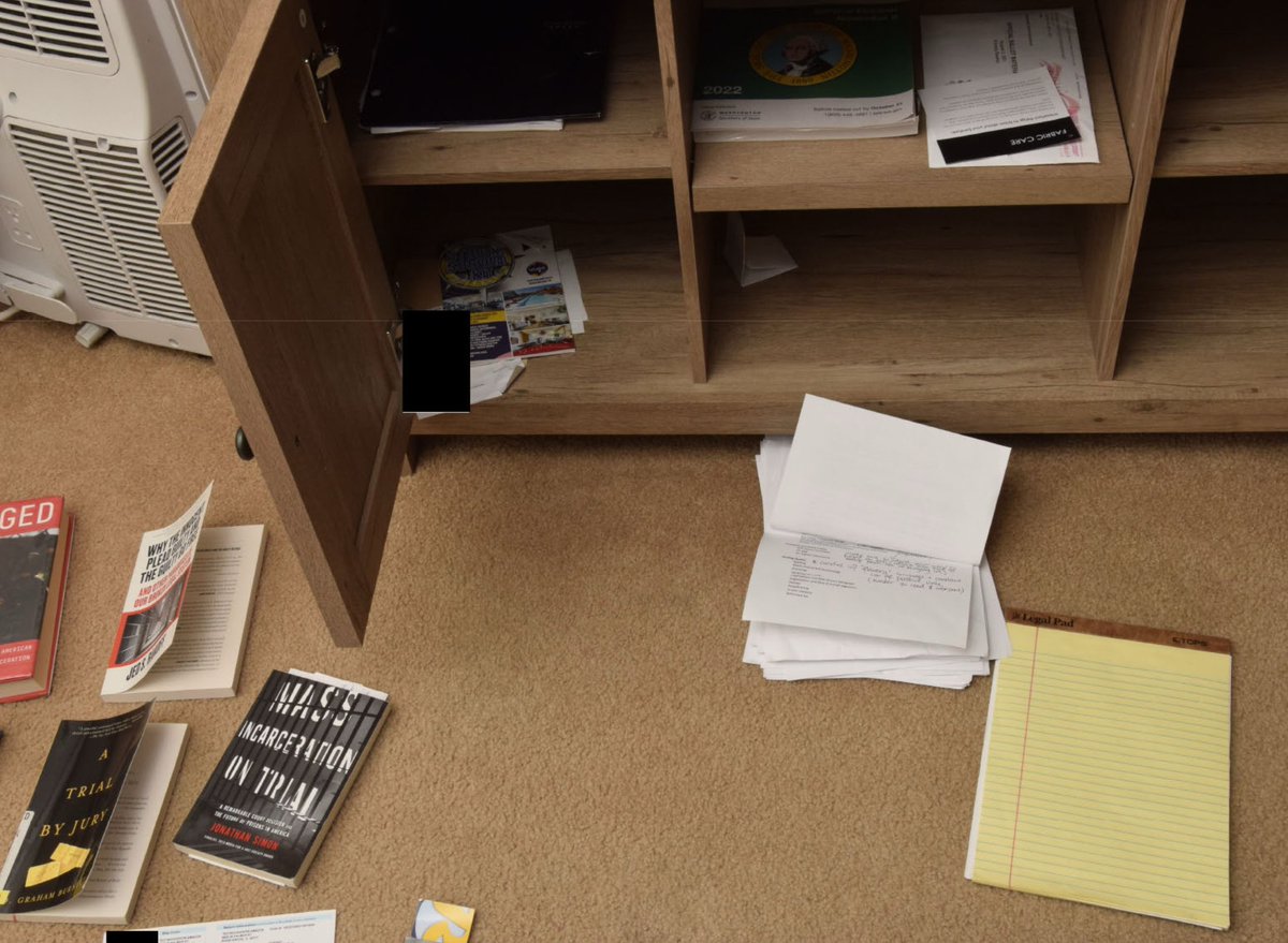 rise4thespiral's tweet photo. 🪡🧵 #BryanKohberger - apartment.
Pt 13.
Contents of the tv stand. Some of these books are related to the papers he wrote.
#isp #idaho4 #wsu #steptoe #bookreport #criminology #phd #kohberger https://t.co/AaipRGgHvh