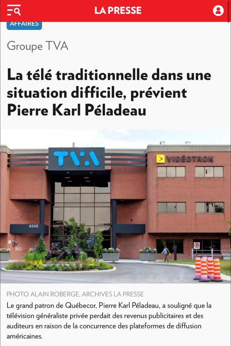 Samuel Chabot (@chabot_samuel_p) on Twitter photo Si les médias traditionnels et la télé traditionnelle sont en chute libre <a href="/PKP_Qc/">Pierre Karl Péladeau</a> , ce n’est pas à cause d’un caprice du public, mais bien parce qu’ils ont creusé eux-mêmes leur propre tombe à coups de dogmes et de récits filtrés. Pendant des années, ils ont prétendu informer et Si les médias traditionnels et la télé traditionnelle sont en chute libre <a href="/PKP_Qc/">Pierre Karl Péladeau</a> , ce n’est pas à cause d’un caprice du public, mais bien parce qu’ils ont creusé eux-mêmes leur propre tombe à coups de dogmes et de récits filtrés. Pendant des années, ils ont prétendu informer et