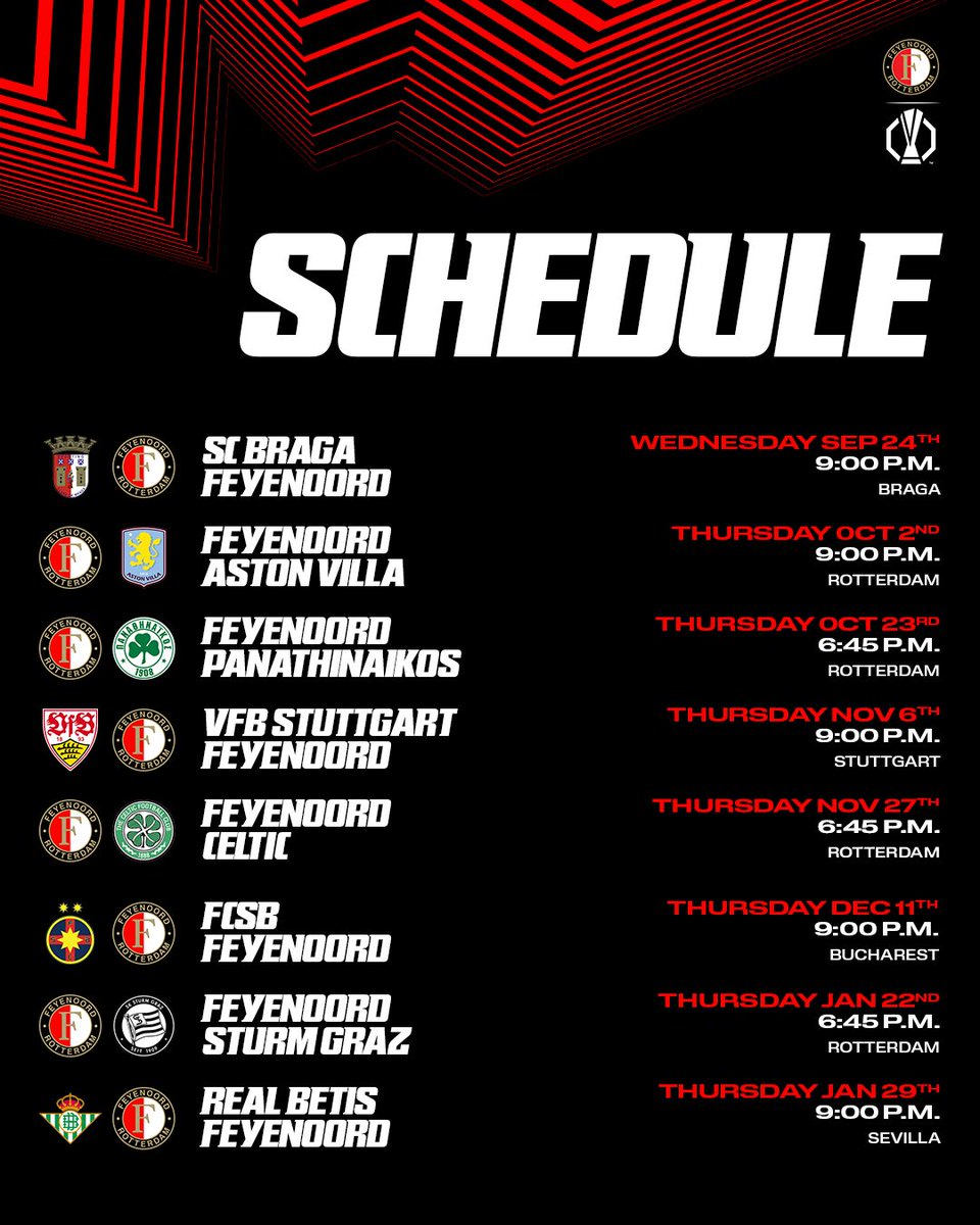 #UEL league phase fixtures 🗓️