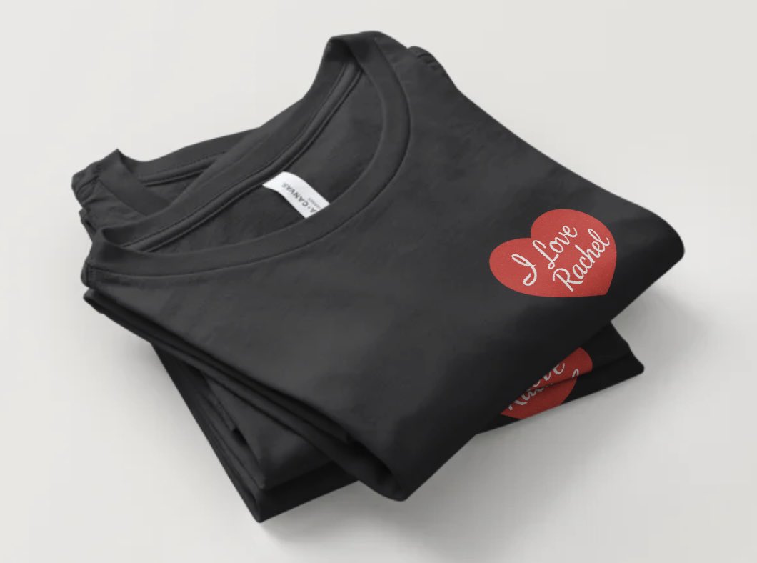 NotKateWalsh's tweet photo. Ok, I know you were looking for an “I Love Rachel” tee @jimmyheagerty …so I Etsy Witch’ed up a little something for you ❤️ 

If there’s enough interest from the #BB27 fandom — and @brendonvbb12 thinks @RachelEReilly would approve — I’ll drop the merch link for TOMORROW’S Sunday night ep… Drop your thoughts & let me know y’all ✨👇

Ps. And since your pink one *hopefully* won’t be out of the house for another 37 days, I’ll drop some hoodies too 😘