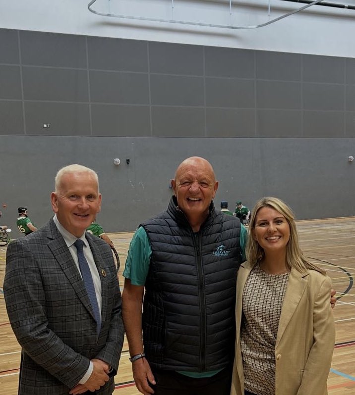 Great day out today at the final round of the Wheelchair Hurling League, delighted to have Ulster President Michael Geoghegan &amp; hurling legend  <a href="/SamboMcNaughton/">Sambo Mc Naughton</a> join us today. 
Well done to all players involved, a great showcase of incredible skill &amp; passion 👏
#Gaaforall