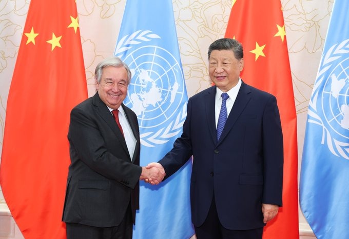 President Xi Jinping met with Secretary-General António Guterres in Tianjin.
fmprc.gov.cn/mfa_eng/xw/zyx…
