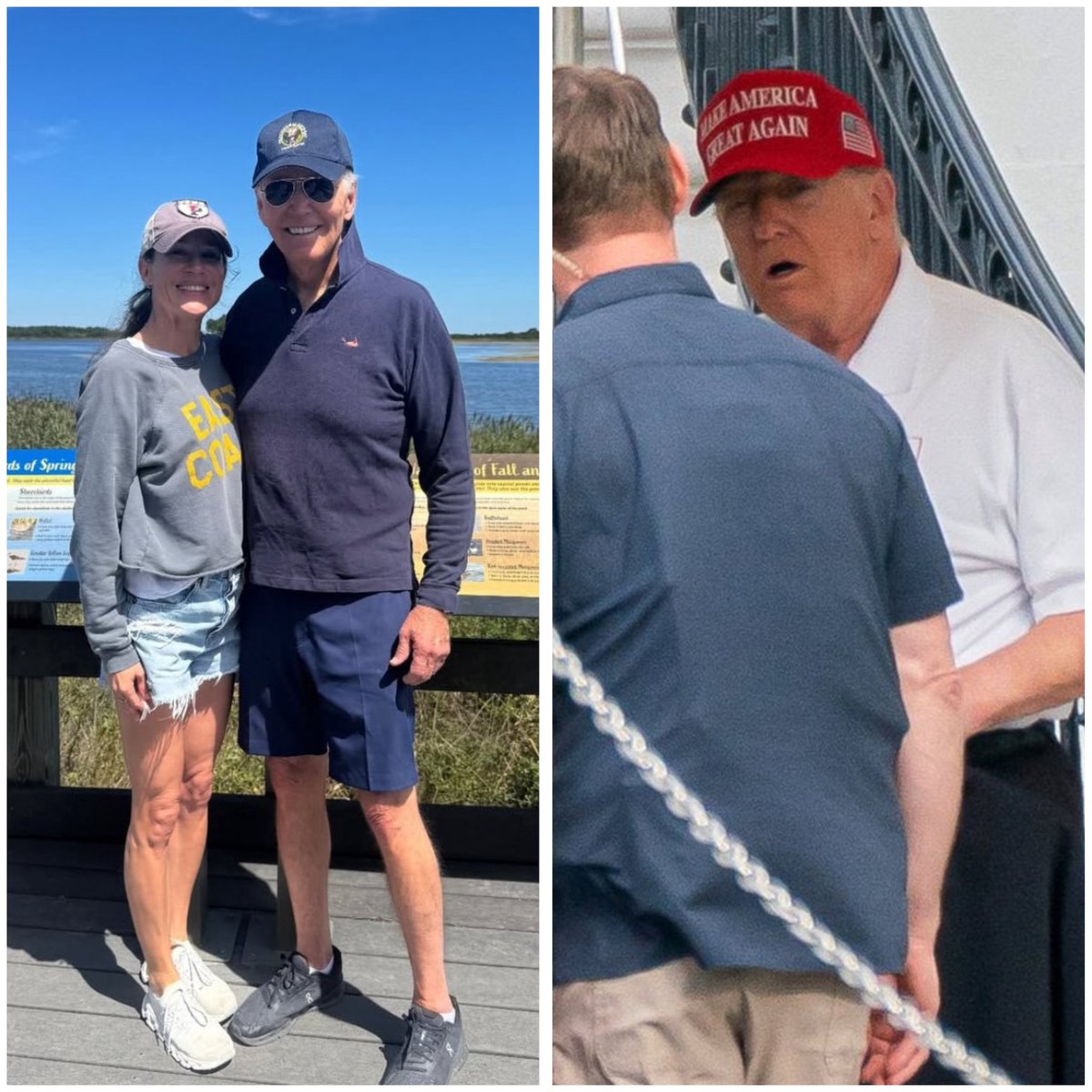 📸  Joe Biden vs Donald Trump today.

Speaks for itself, doesn’t it? 🤷‍♀️

When’s the media going to wake up about Trump’s failing health and give it even half the coverage they obsessed over with Biden?

Or are they just gonna wait until he keels over?