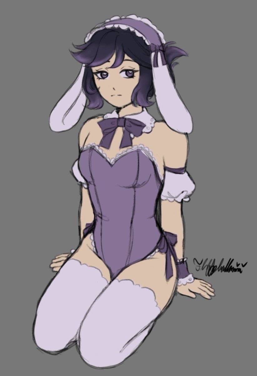 I doodled a bunny girl on Yags' iPad~💜