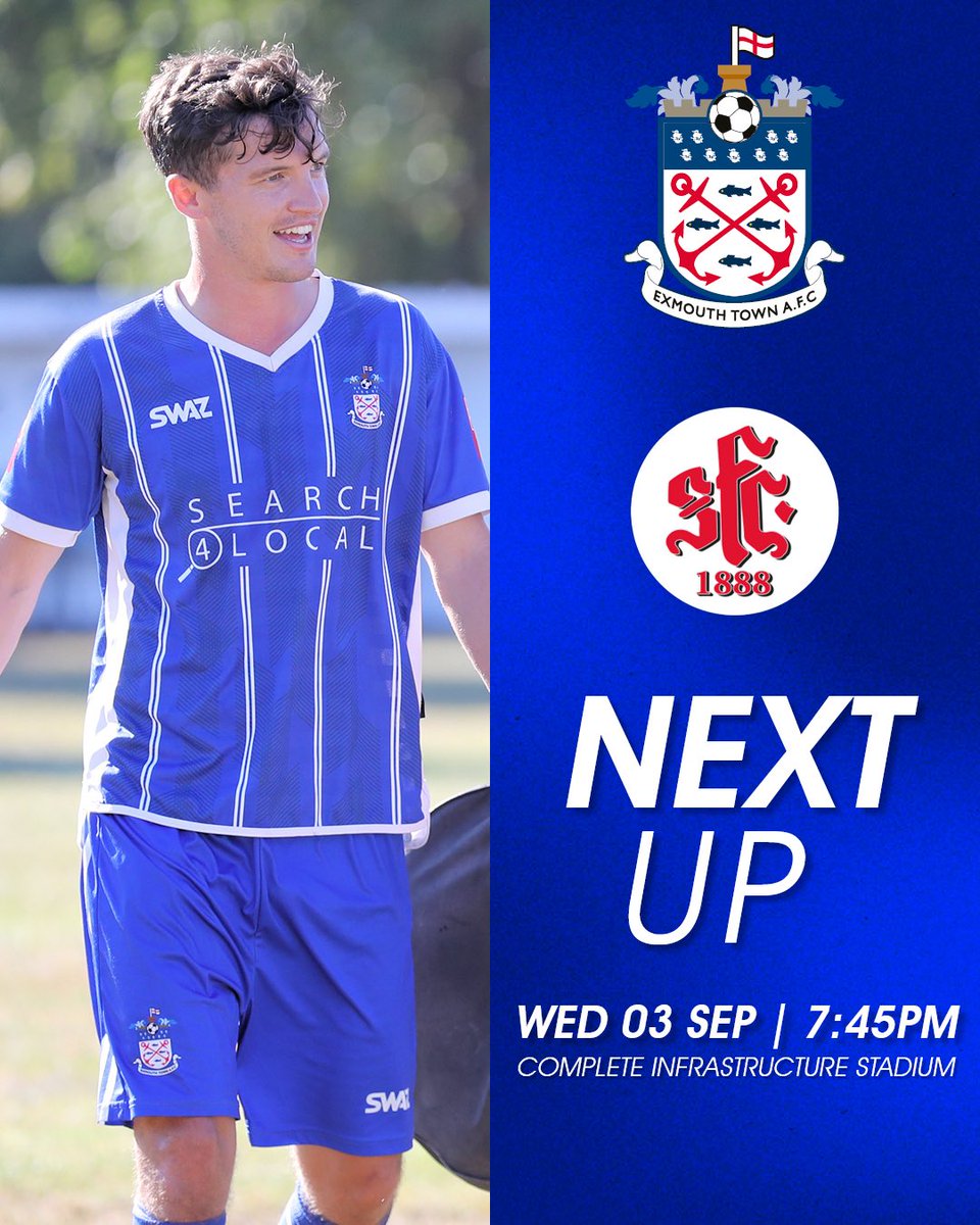 ExmouthTown_FC's tweet image. 𝗡𝗘𝗫𝗧 𝗨𝗣 🗓️

It’s an immediate turn-around for Town as we get ready for an @EmiratesFACup replay on Wednesday night!

⌚️ 7:45pm KO
🎟️ Adults £10, 065 £8, 16/17 £5, 8-15 £2, U8 free, carers free w/paying concession (U16s must be accompanied)

#UTT | @Search4Local