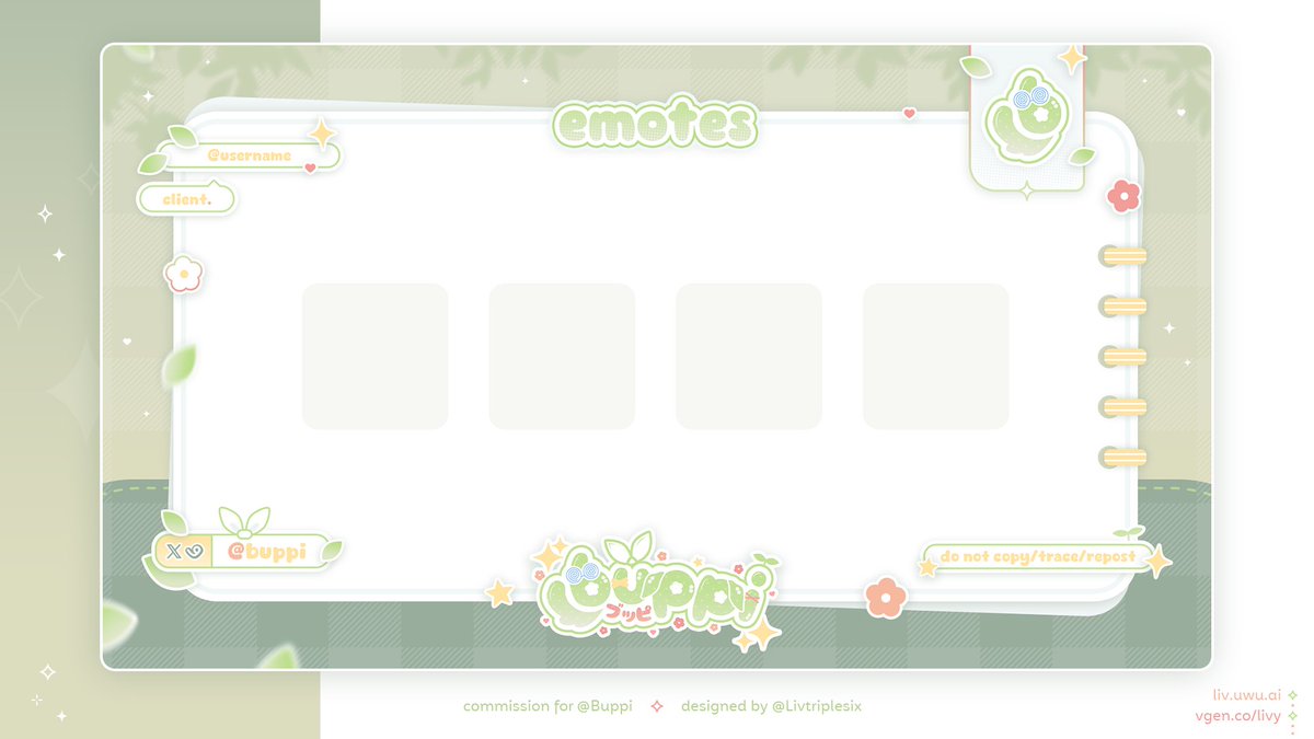 . ✦ emote showcase for @.Buppi 💚🍃 #VGenComm