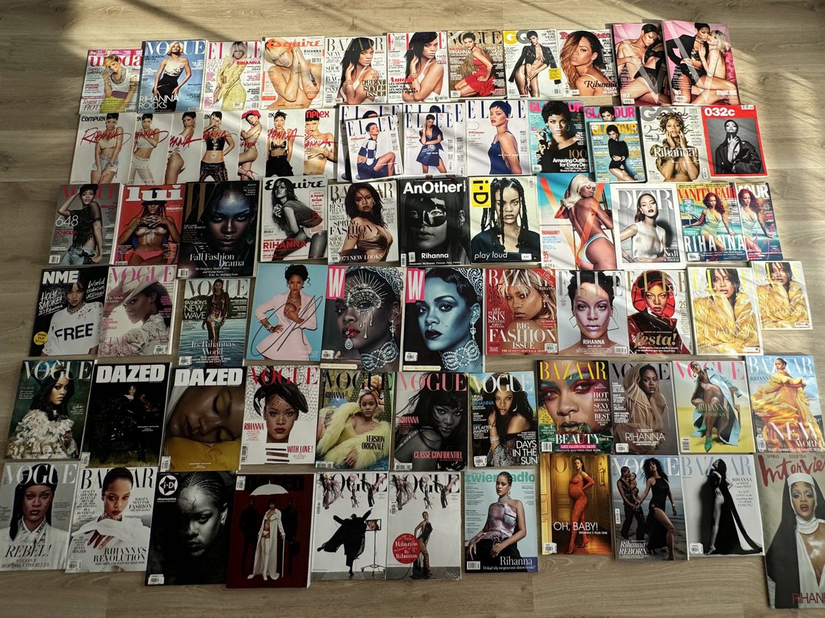 vantefenty's tweet image. In honor of the #R20 celebration, here’s portion of my @rihanna collection, some of the pieces I got throughout the years 🥺
