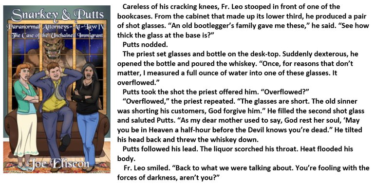SNARKEY &amp; PUTTS IV: THE CASE OF THE UNCHAINED IMMIGRANT
The bootlegger's short shot has a spiritual side.
eBook $2.99
Kindle: bit.ly/JoeEliseon-Unc…
B&amp;N Nook: bit.ly/JoeEliseon-Unc…
Kobo: bit.ly/JoeEliseon-Unc…
Paperback $12.99
Amazon: bit.ly/JoeEliseon-Unc…
#BookBoost
5-0089