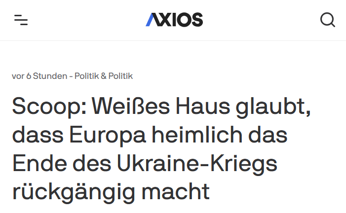 Jetzt hat die EU ein Problem mehr. Das Weiße Haus glaubt, dass Europa heimlich das Ende des Ukraine-Krieges rückgängig macht. Nun denkt man in den USA darüber nach, sich zurückzulehnen und einfach nur zuzuschauen.

Hochrangige Beamte des Weißen Hauses glauben, das einige