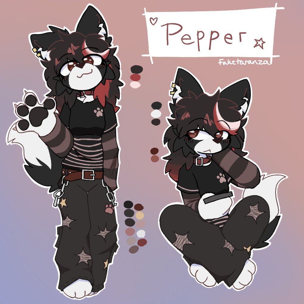 faketaranza's tweet image. the goober in question
she&apos;s a border collie who&apos;s into fashion and punk rock :3
#furry #art #furryartist