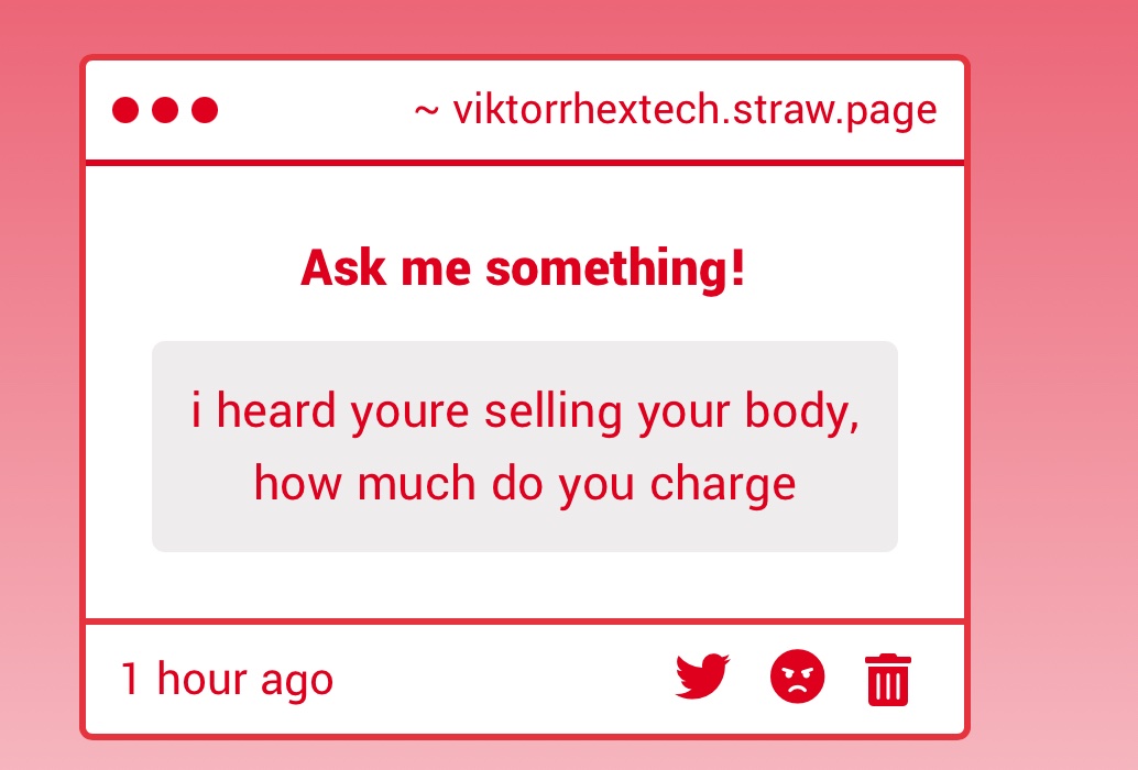 I don’t sell my body, and wherever you heard that from is spreading a rumor.