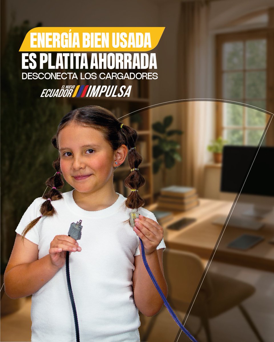 ✨Energía Bien Usada es Platita Ahorrada. 

▪️NO es necesario que tu cargador permanezca enchufado todo el tiempo.
Desconéctalo y evita un pago excesivo en tu factura.
Recuerda que el planeta y tu bolsillo son una prioridad.

#ElNuevoEcuador
