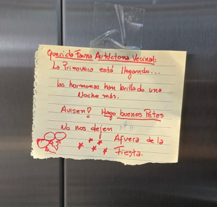 Tranqui el vecino! No dejó contacto...