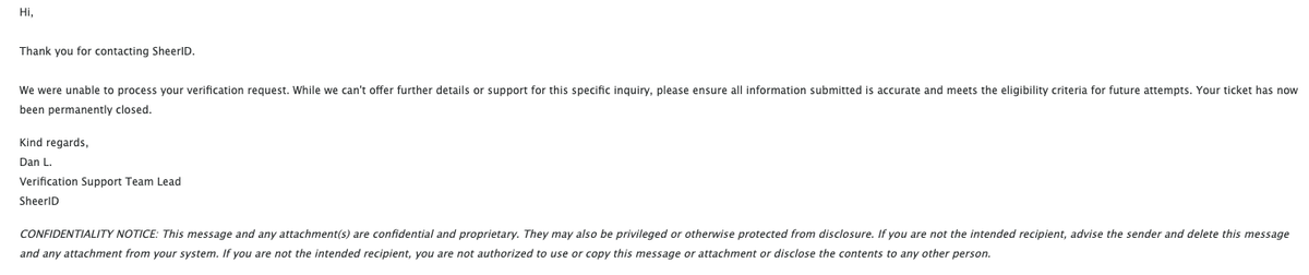 McHarold404's tweet photo. @SheerID is stopping student access to @cursor_ai. Nobody in the last month has been able to access the student plan. I mailed their helpline address, and this is what they told me. 

https://t.co/dpRlQ5p1Nl https://t.co/0miGvDNW4n