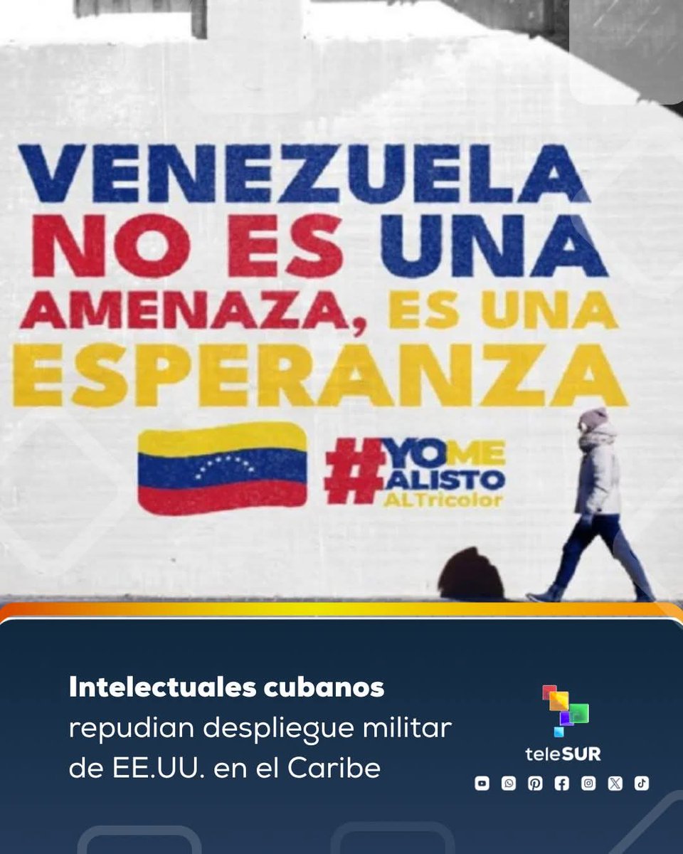 La Unión de Escritores y Artistas de #Cuba🇨🇺 (Uneac) emitió una declaración condenando el despliegue de fuerzas militares de #EEUU🇺🇸 en el mar Caribe y calificó esta acción como una “redundante actuación inescrupulosa”.
 🇨🇺/🇻🇪
#Venezuela