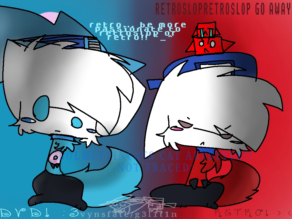 G3L1T1N's tweet photo. another one in the lolmuffincats cat artstyle! (go and support them! their art is really cool :))
#retroisback anyway - since the other one got 1.3k engagements and my next post flopped, maybe this one will get popular? flopping makes me lose motivation -_-"
(retrodvd) https://t.co/gMp5btR3hr