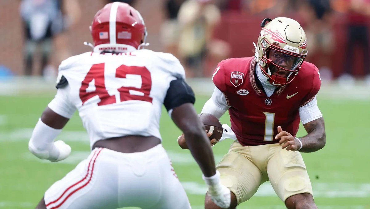 barstoolsports's tweet image. Florida State QB Thomas Castellanos Talked Crazy Shit About Alabama Since June and Then Went Out and Actually Kicked Their Ass s.barstool.link/c/article-3551…