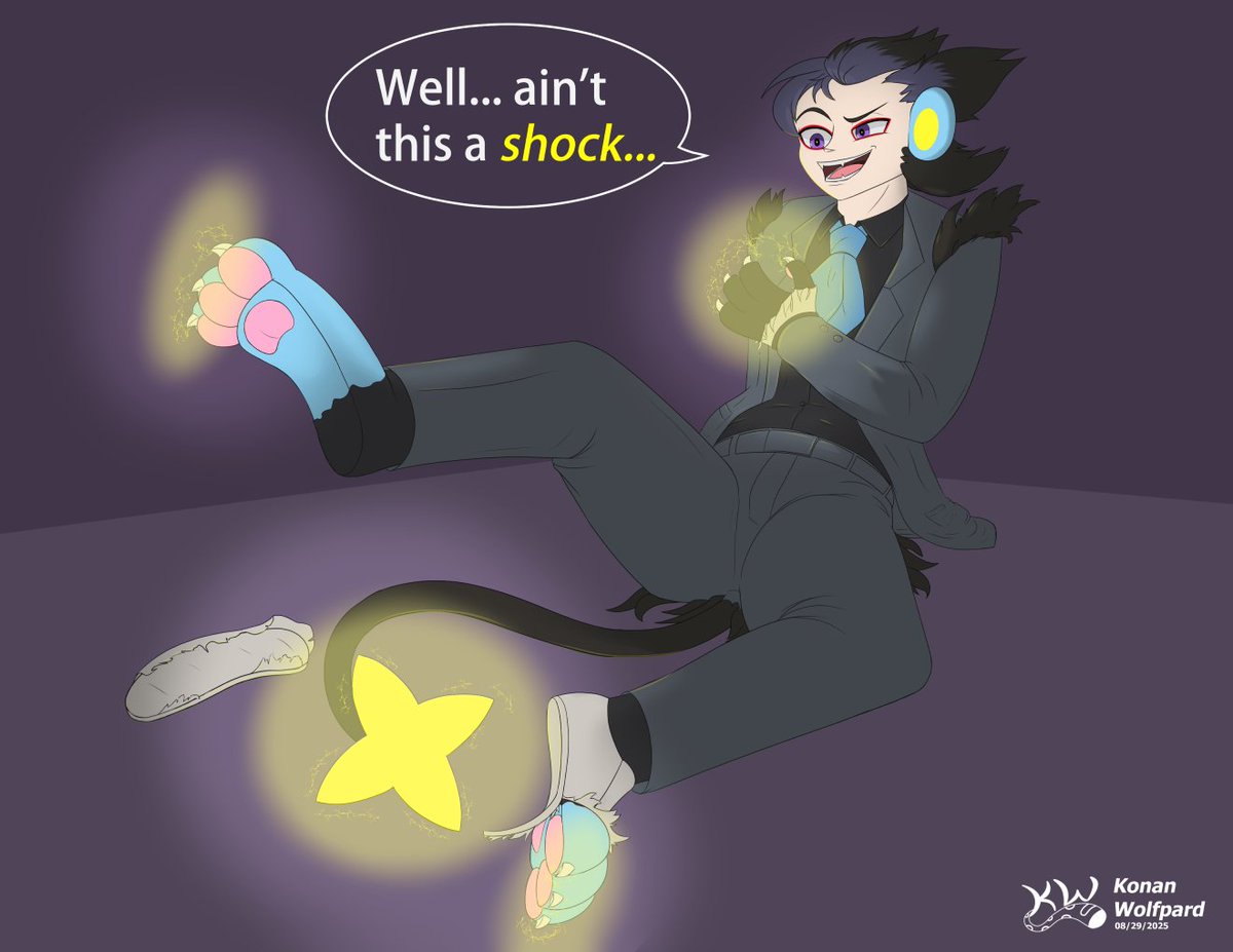 KonanWolfpard's tweet photo. "Vincent gets impressed while he transforms into a Luxray."
 
Commission for VioletEmperor on FA
#pokemon #transfur https://t.co/Gvi2odVQ4t