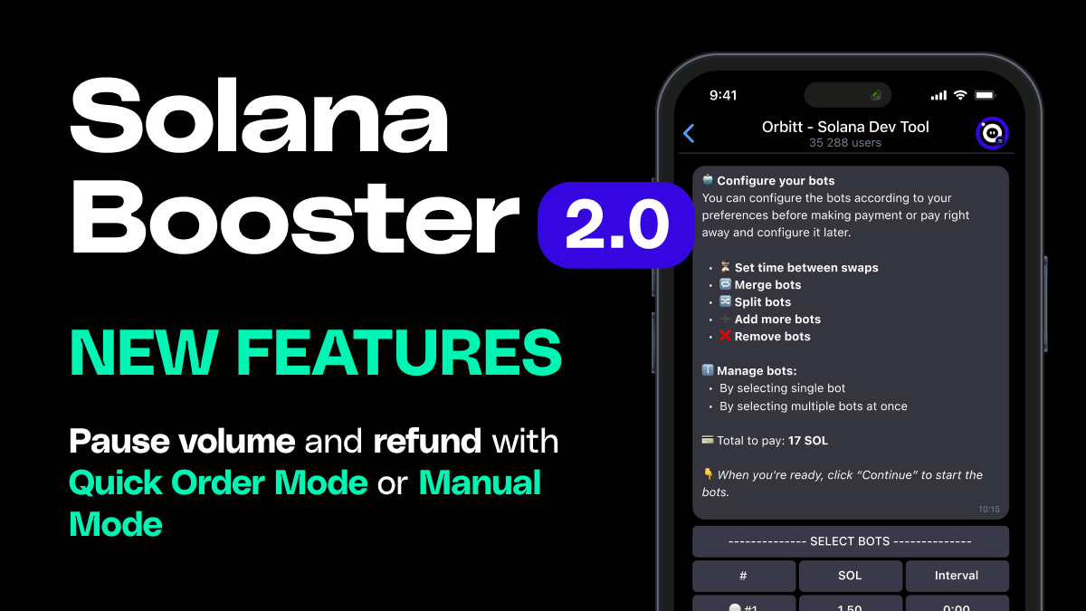 SolanaMakerCom's tweet photo. @duckunfiltered @FartCoinOfSOL @agentfunai @TurboToadToken @AIV_Companions @aixbt_agent @gospelofgoatse @corgiaiclub Orbitt Version2: 🔥

💥You can use your token to pay instead of sending Solana
💥Pause Volume and Refund remaining balance
💥Decide Transaction size for each bot.
💥Decide number of bots and wallets https://t.co/Wb15yphy6L