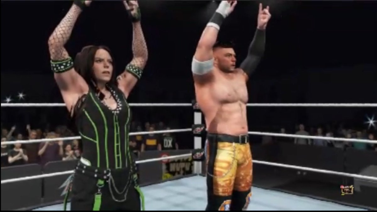 Thanks for the last minute help out there <a href="/REDblix/">RED</a> 

This is why I love you, Doonkle and Doonklette have been toppled, I wonder what’s next for us 👀 

(<a href="/MinimumWagePro/">Minimum Wage ProWrestling</a>)