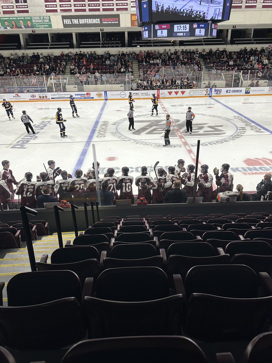 After a scoreless opening period <a href="/PetesOHLhockey/">Peterborough Petes</a> get on the board in the 2nd and lead the <a href="/ErieOtters/">Erie Otters 🦦</a> 1-0
