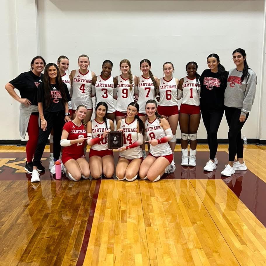 carthagedawgs's tweet photo. 🏐🔥 LADY DAWGS GET HOT AT TOURNAMENT 🔥🏐

Carthage Volleyball battled through the Challenger Bracket at the Shirley Atkins Tourney in White Oak. They swept Central Heights in 2 &amp; outlasted North Lamar in 3 to WIN the bracket championship! 🏆❤️🤍

#GoDawgs #LadyDawgsVolleyball https://t.co/lNifLBzw7H