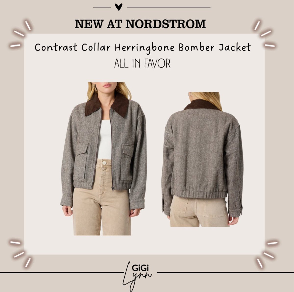 LynnLynn2424's tweet image. 💫The Contrast Collar Herringbone Bomber Jacket by All in Favor…w/ its chic herringbone pattern &amp;amp; sporty bomber silhouette, this jacket instantly elevates your everyday outfits.💫 liketk.it/5mLJm #falljacket #falloutfit #fallootd #fallvibes #trendy