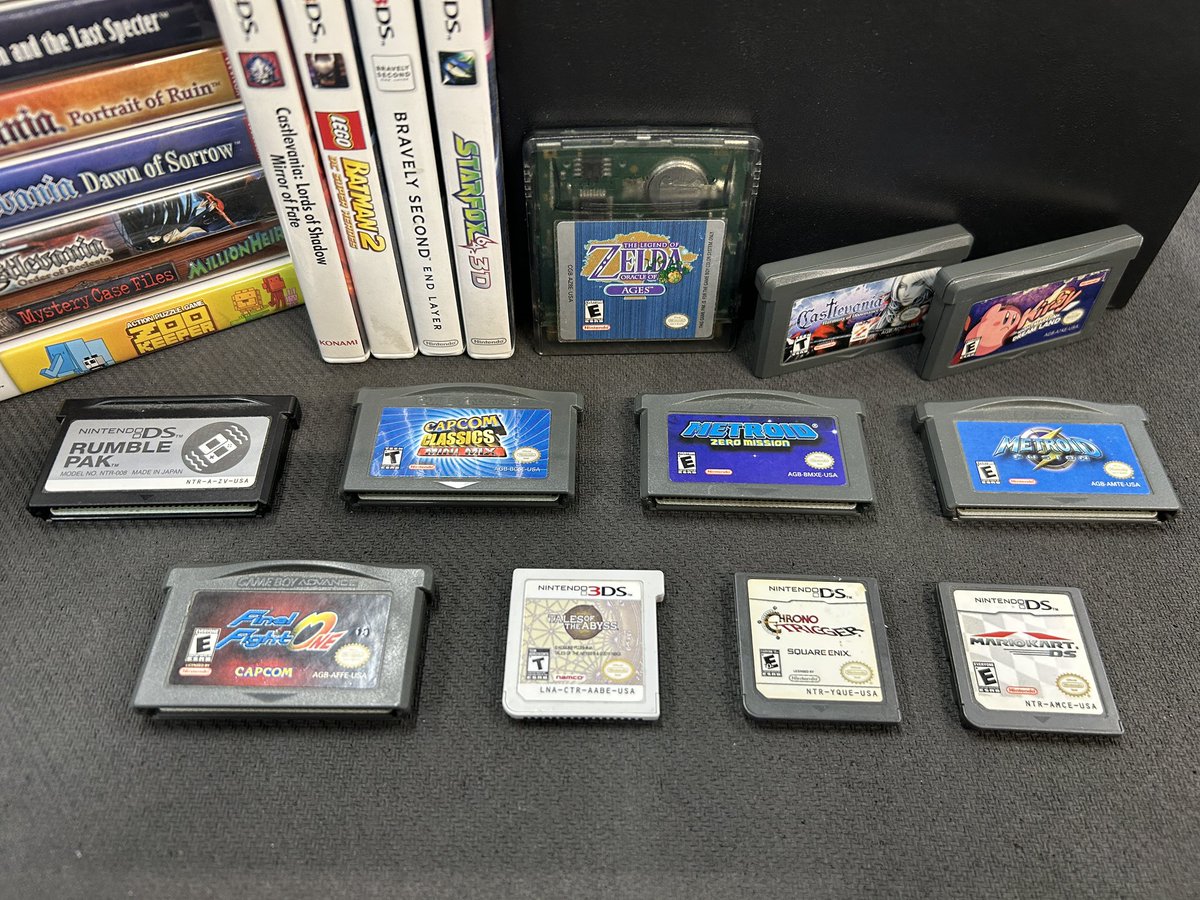 BlueShellGaming's tweet image. 🔥 HANDHELD HEAT 🔥

BSG Bullard just got in lots of great handheld titles, including Castlevania, Metroid, Zelda, Final Fantasy, Kirby, and MORE!