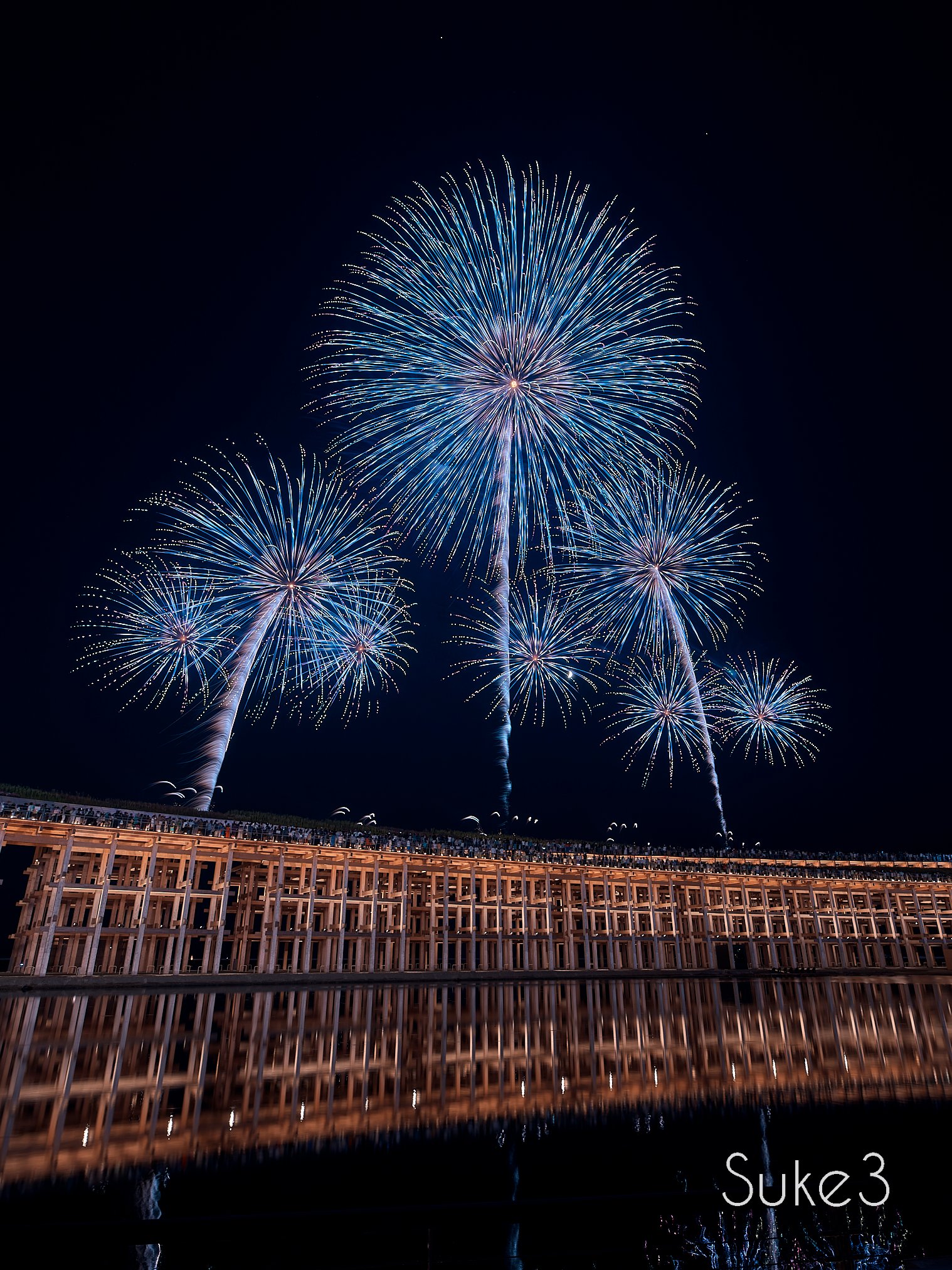 花火写真 2枚セット 25 Hyperstereoscopy 3D VR180 ] 長岡花火2025（2日目）楽曲無し