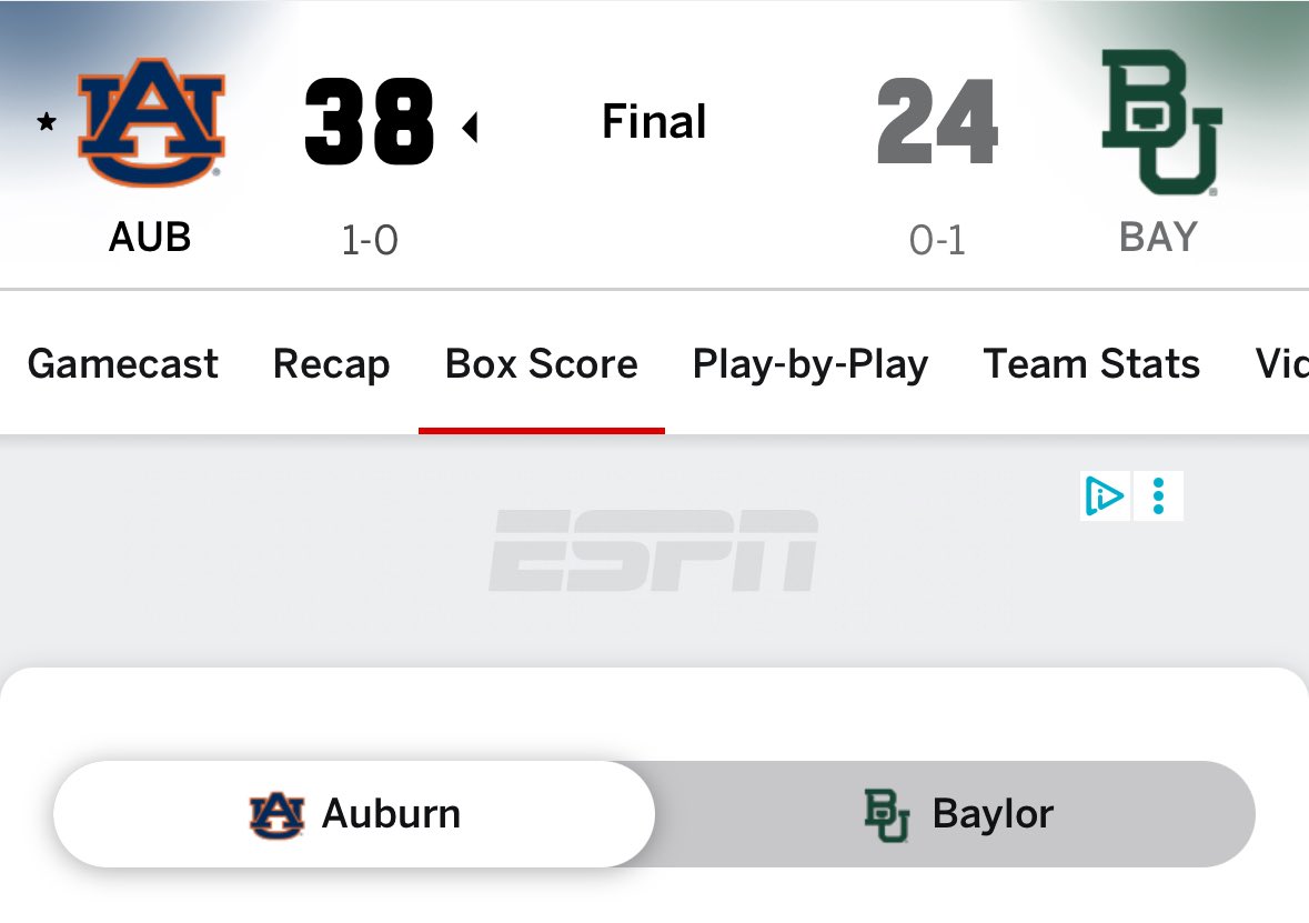 InTheShed4's tweet photo. I broke one of my own rules in picking Auburn (-2.5), but I felt strongly they were the better team. I was right. 1-1.
 #CFB #CollegeFootball #Auburn #Baylor #SEC #Big12 #GameDay #AgainstTheSpread #SportsBetting #SportsBook #Solid7 #InTheShed #WesAnderson #Politics #Sports #Paranormal #News #Podcasts #Spotify