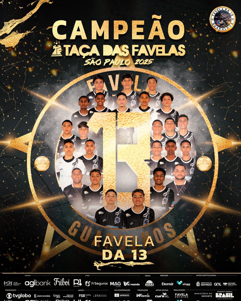 Diretamente da zona leste, especialmente de Garulhos, a Favela da 13 É CAMPEÃOO DA TAÇA DAS FAVELAS 25! SOLTA O GRITO ZL!!