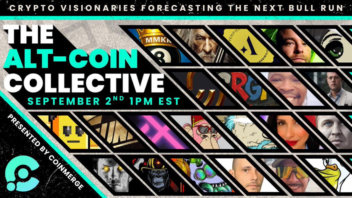 coinmerge's tweet image. 📢Presenting… The Alt-Coin Collective!

The cycle is clear! Bitcoin is booming, $ETH Brushed All Time High and ALTs… Are next?

▫️What is the market indicating?
▫️What innovative tech will support the next wave?
▫️What Meme Narratives will lead the way?

Featuring a STACKED…