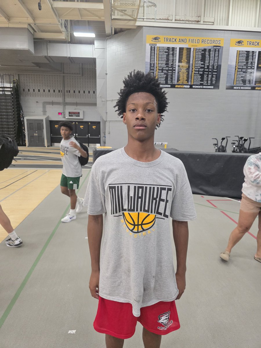 Daijon Grayson, who came all the way from Mesa, AZ. Just to experience the camp &amp; school, absolutely killed it in the game I watched.
<a href="/MKE_MBB/">Milwaukee Men's Basketball</a> #panthermbbelitecamp