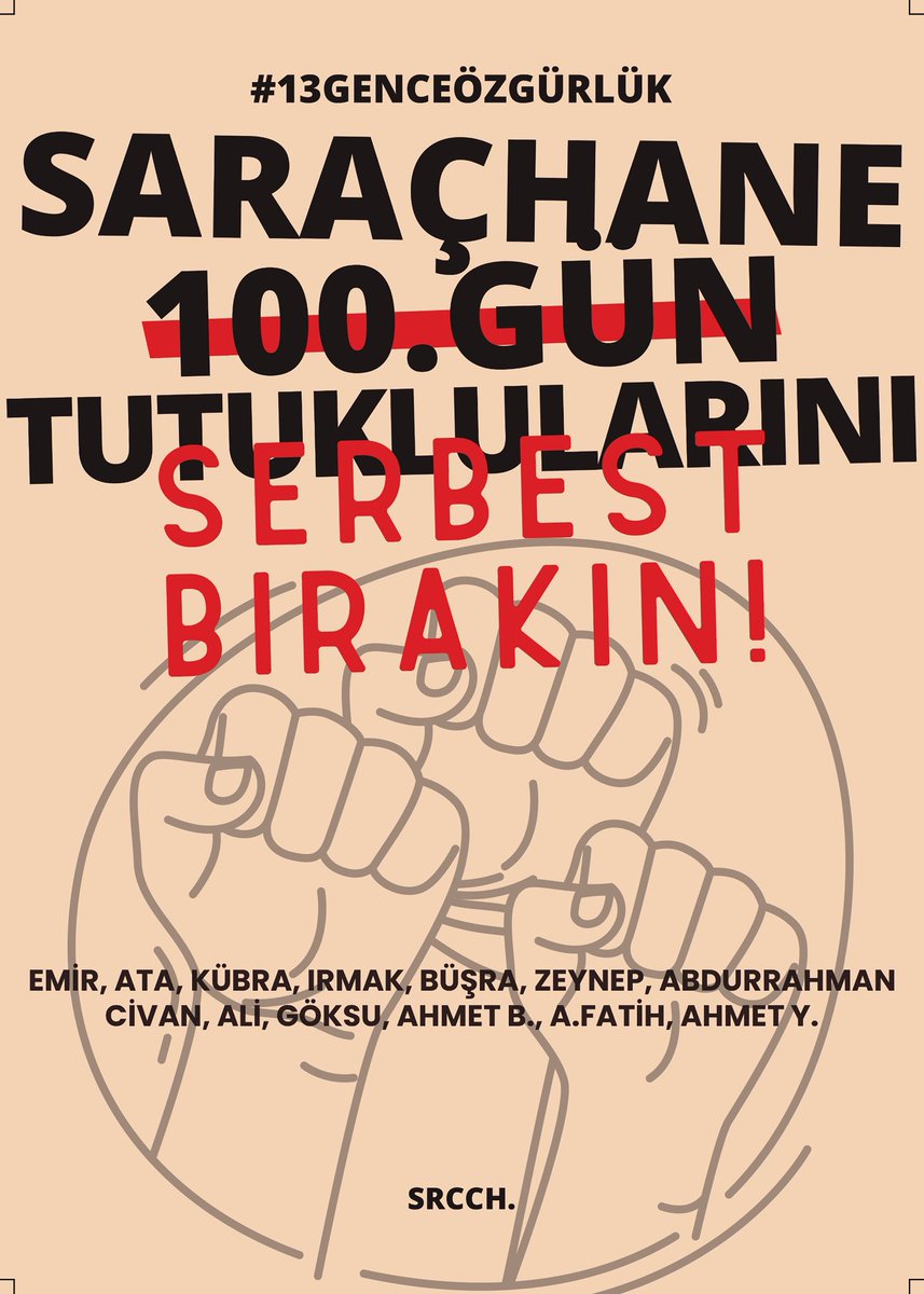 3 ve 12 Eylül'de Çağlayan'da dostlarımızın özgürlüğünü kutlamak üzere herkesi bekliyoruz.

Onları yalnız bırakmayacağız. 

#13GenceÖzgürlük