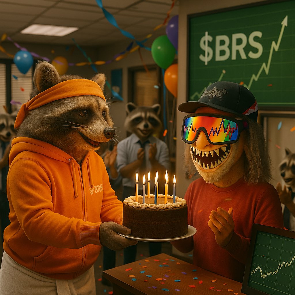 Just1Fishing's tweet photo. @slingdeez For you birthday @slingdeez everybody at BlockRacc as agreed to a brief window to let you load up on $BRS before we pump to a new ATH.

Be quick though. We’re ready to pump. https://t.co/PiUakl7sIx