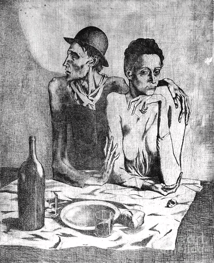 パブロピカソ「貧しい食事」オフセット