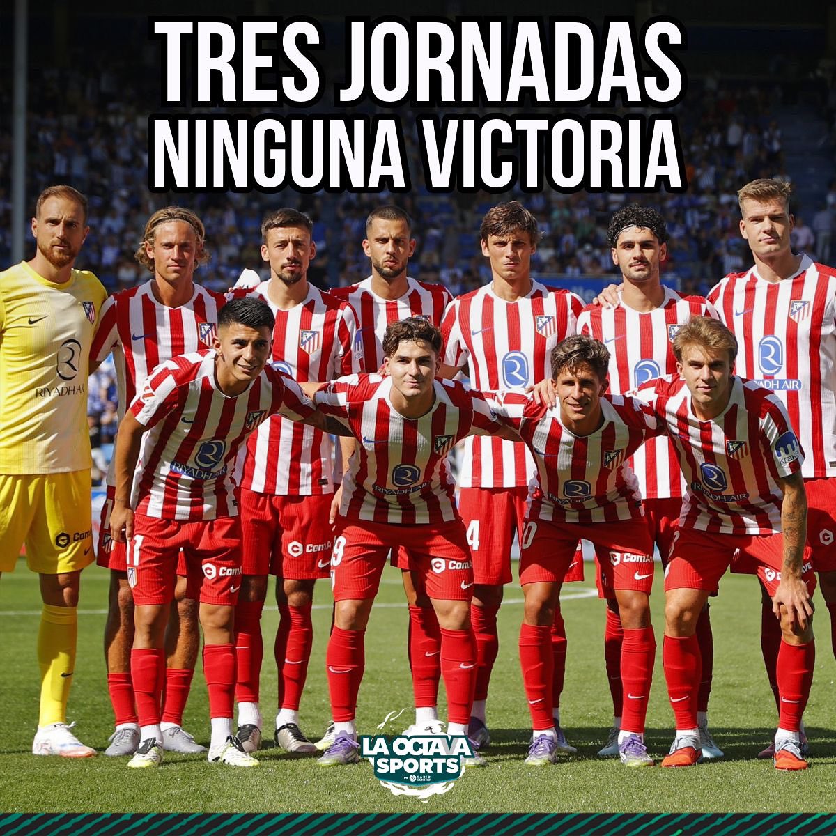 laoctavasports's tweet photo. #FUERACHOLO 😠
El Atlético de Madrid sigue sin saber lo que es ganar un partido en esta temporada ❌
Lleva solo 2 puntos de 9 posibles y la afición ya empieza a pedir la salida de Diego Simeone.
#TeDaMasEmociones https://t.co/9hlgPK5Gtp